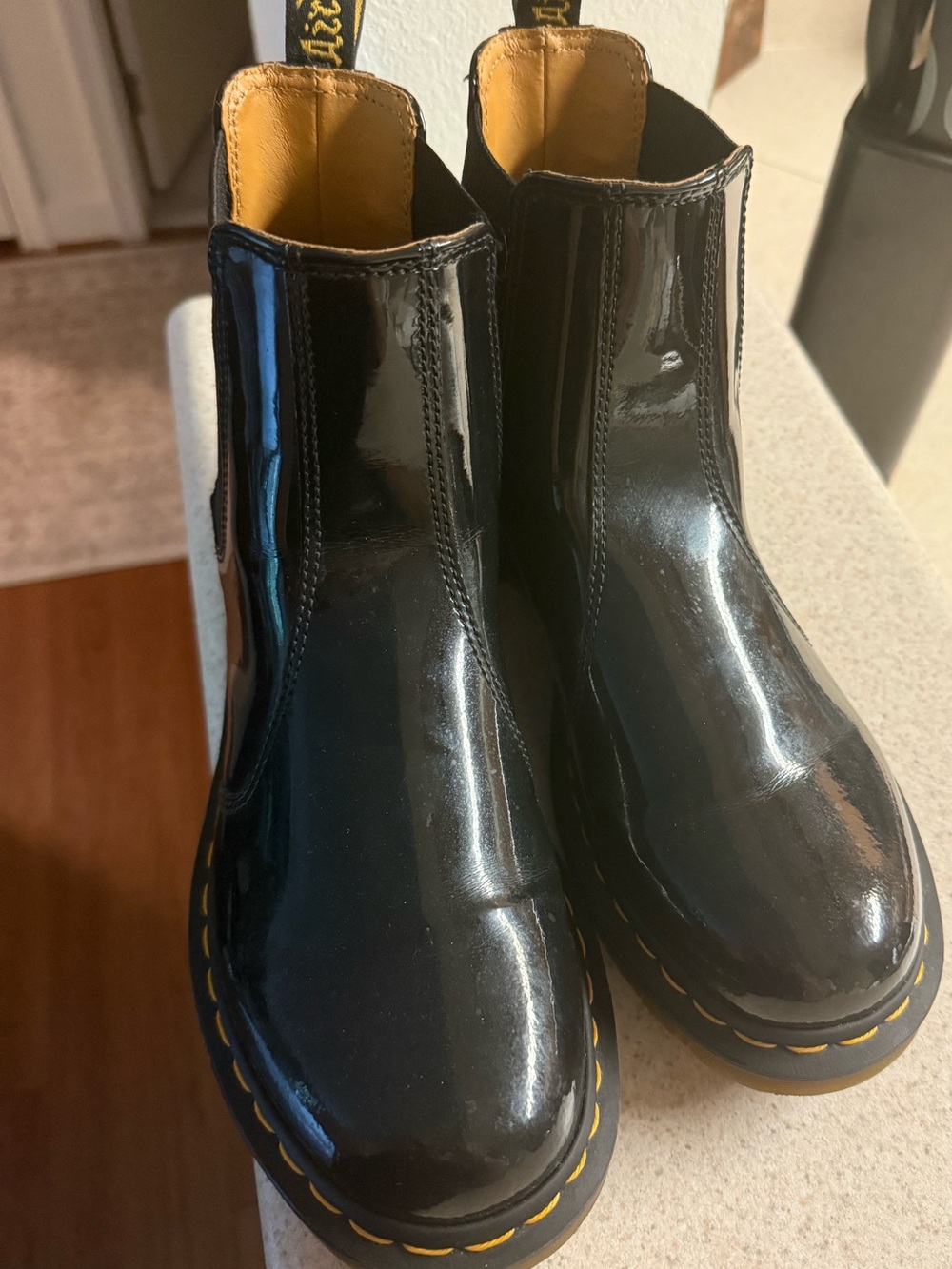 Dr. Martens Black Patent Chelsea Boots w11